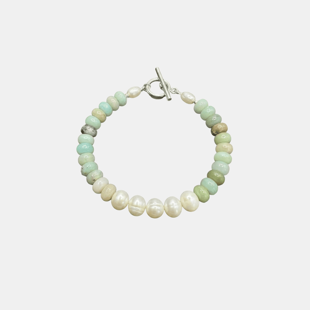 BRACCIALE TURCHESE CON PERLA AL CENTRO