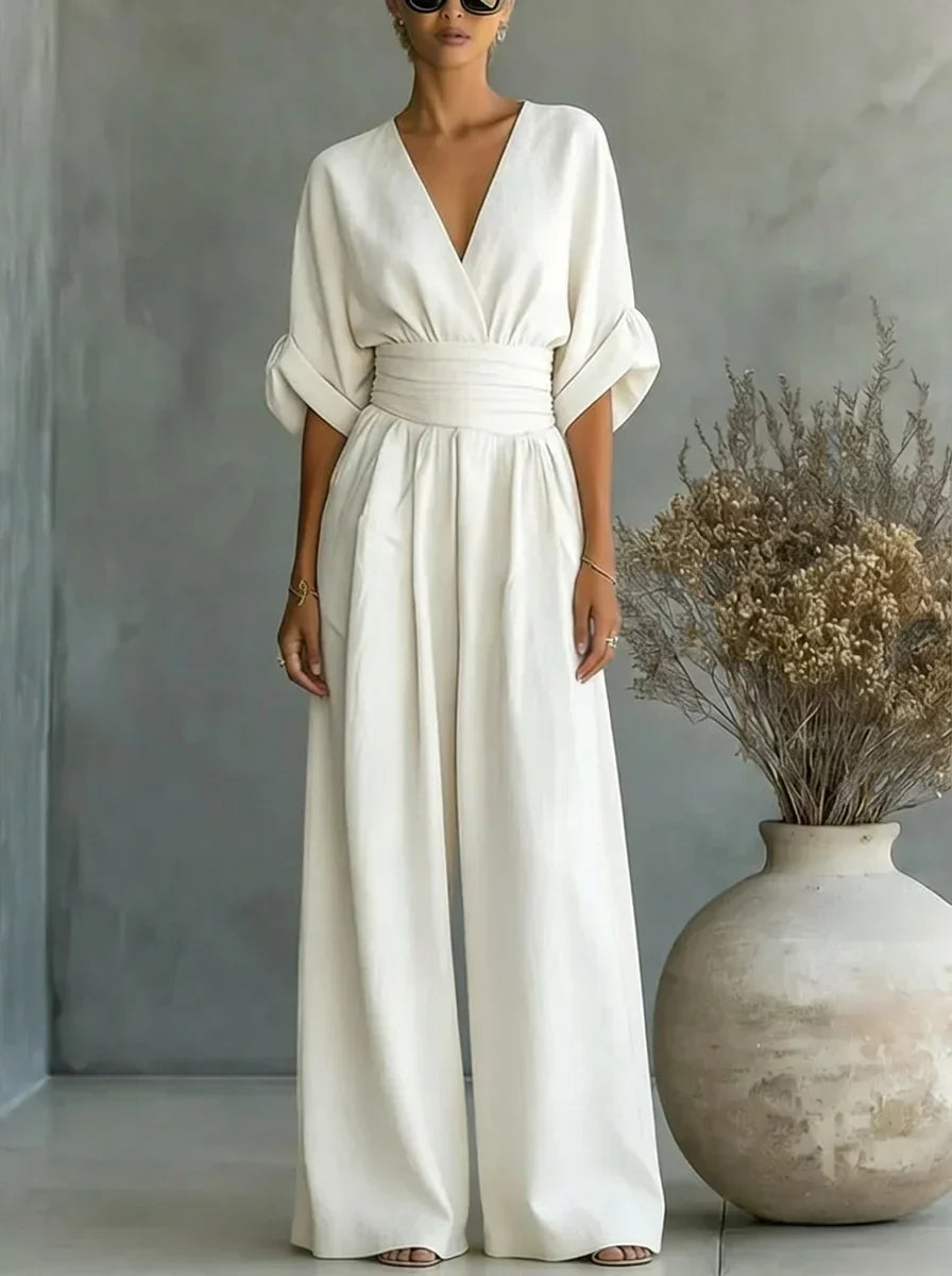 Leandra | Tuta Essenziale con scollo a V
