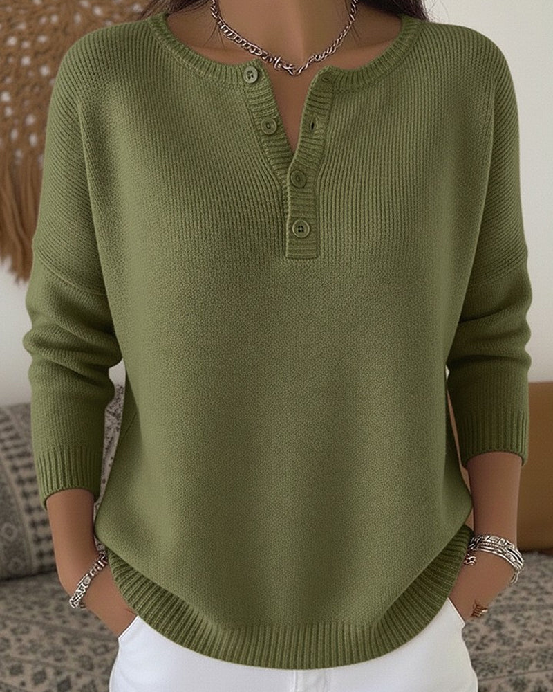 HELENA | MAGLIONE IN PUNTO CON BOTTONI HENLEY