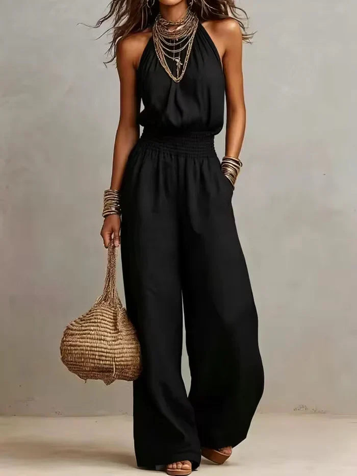 AINARA | TUTA CON SCOLLO A HALTERNECK