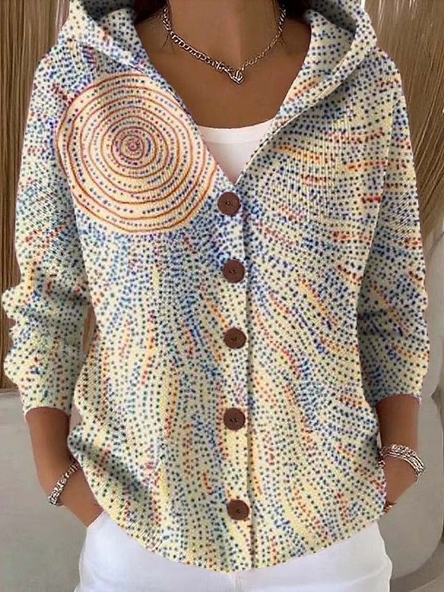 PALOMA | GIACCA IN MAGLIA STAMPATA CON CAPPUCCIO