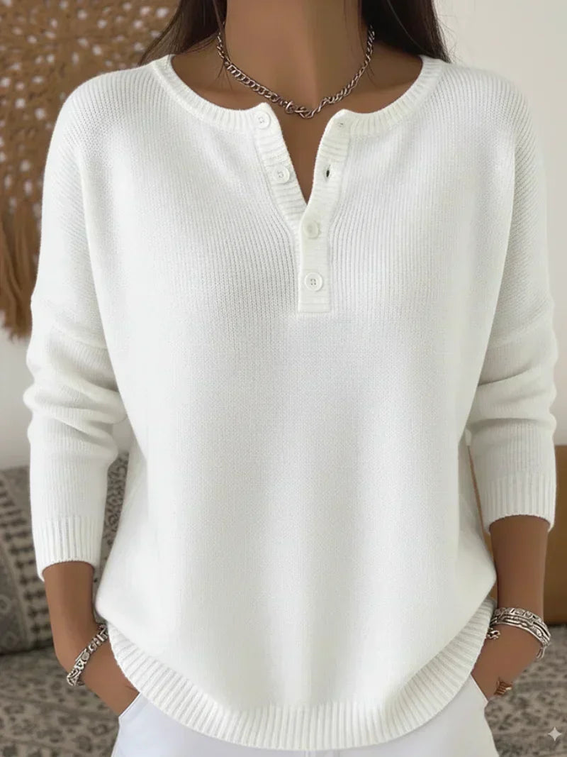 HELENA | MAGLIONE IN PUNTO CON BOTTONI HENLEY