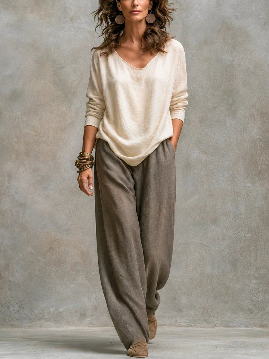 COSTANZA | SET DA TRE PEZZI CON PANTALONI PALAZZO