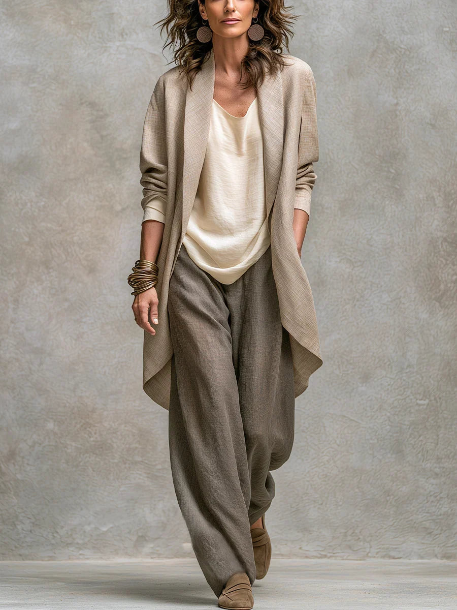 COSTANZA | SET DA TRE PEZZI CON PANTALONI PALAZZO