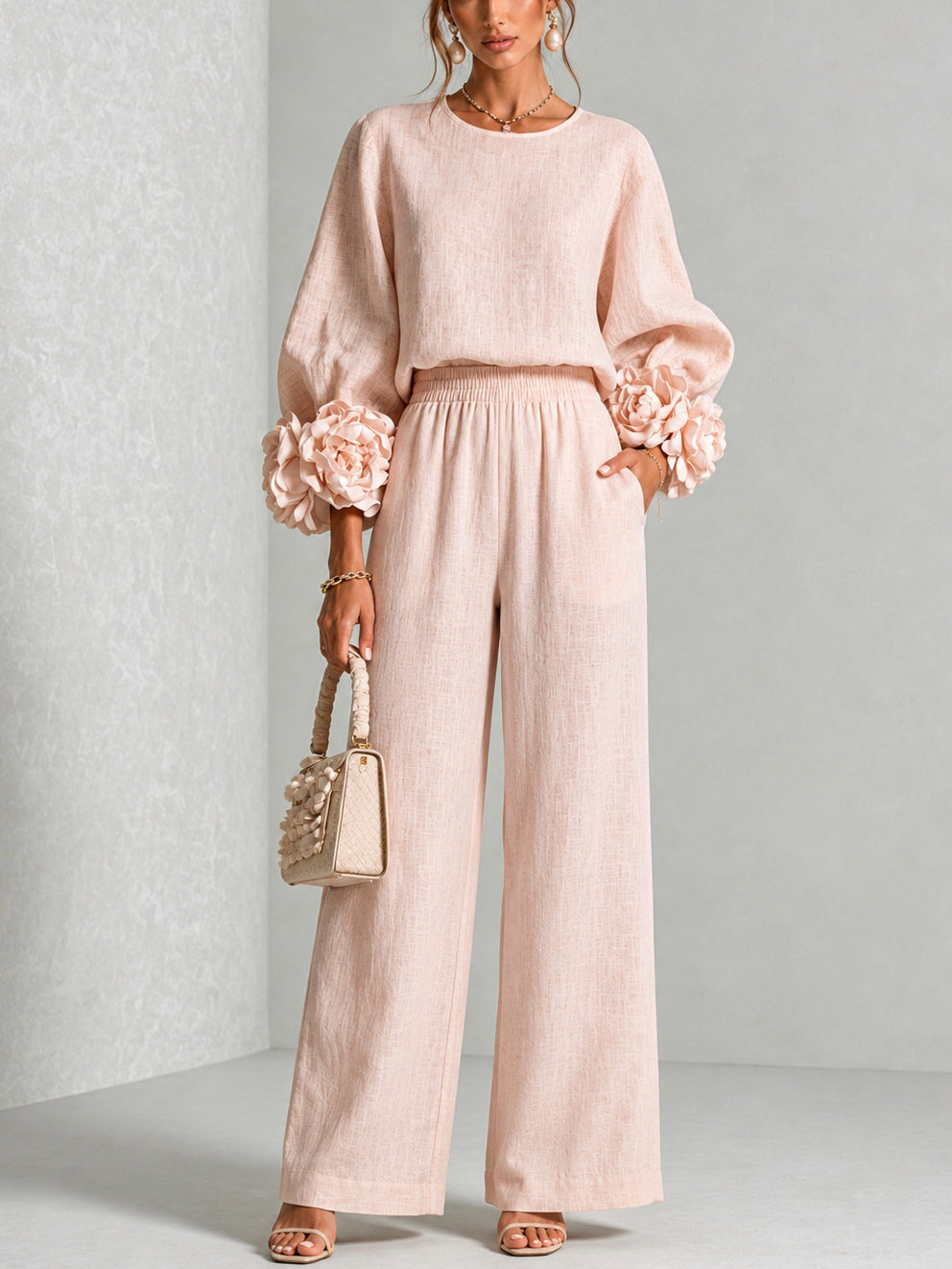 ROSALIE | COMPLETO DUE PEZZI CON POLSINI FLOREALI