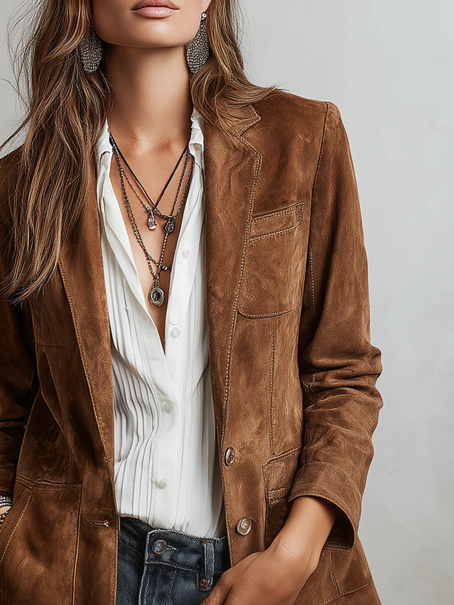 MARCELLE | BLAZER VINTAGE MARRONE