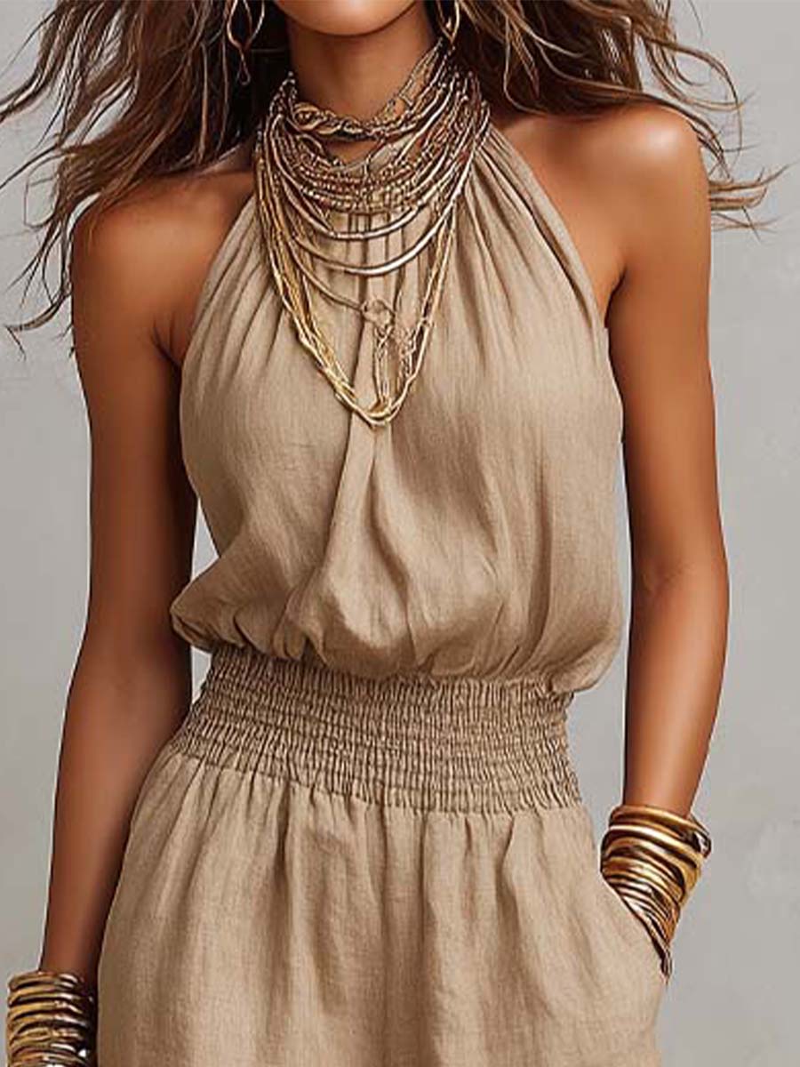AINARA | TUTA CON SCOLLO A HALTERNECK