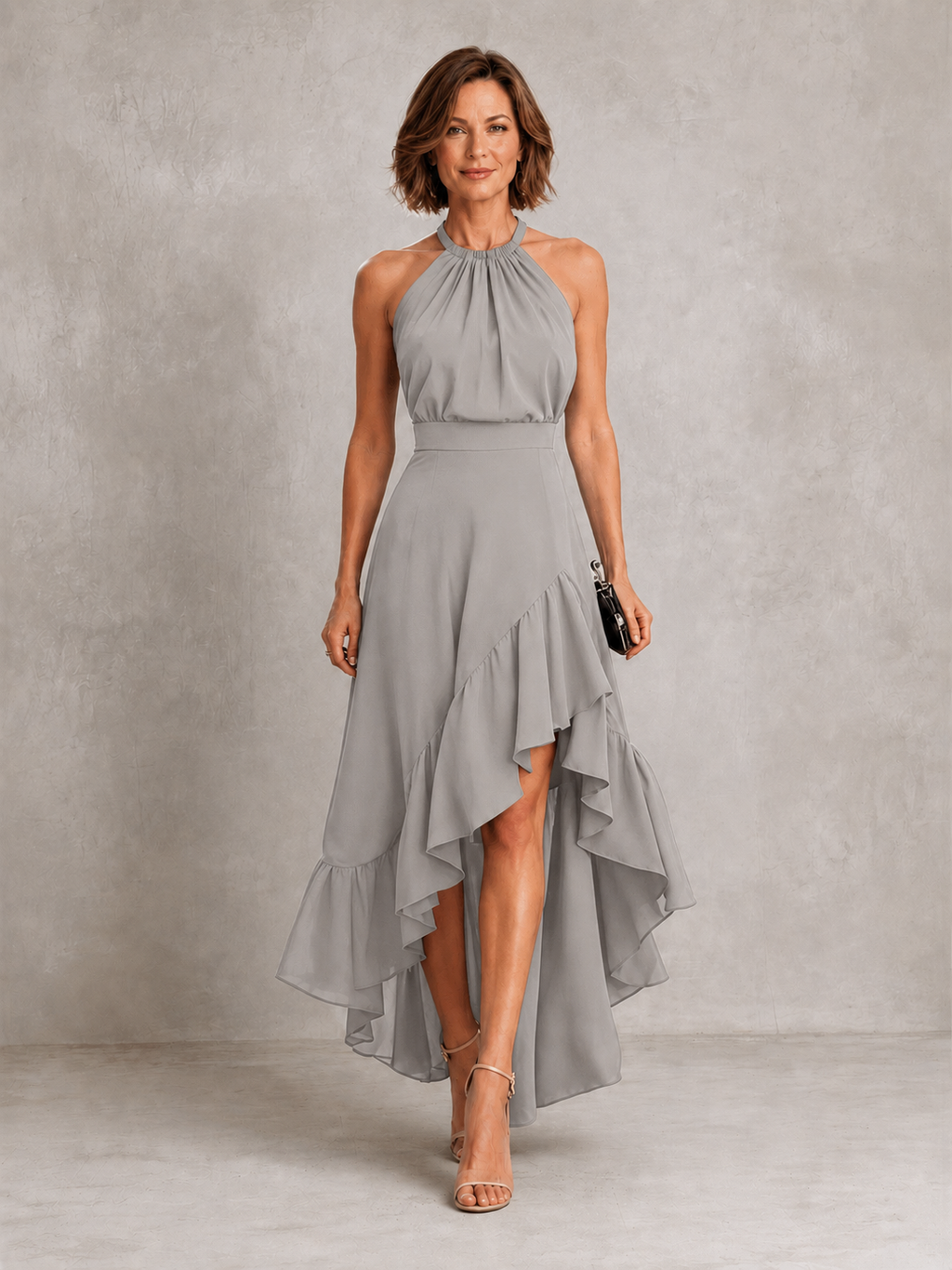 CHLOE | ABITO HALTERNECK CON ORLO A VOLANT