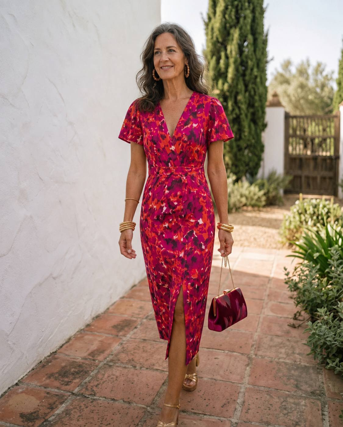 WANDA | MIDI DRESS WITH PUFF SLEEVES