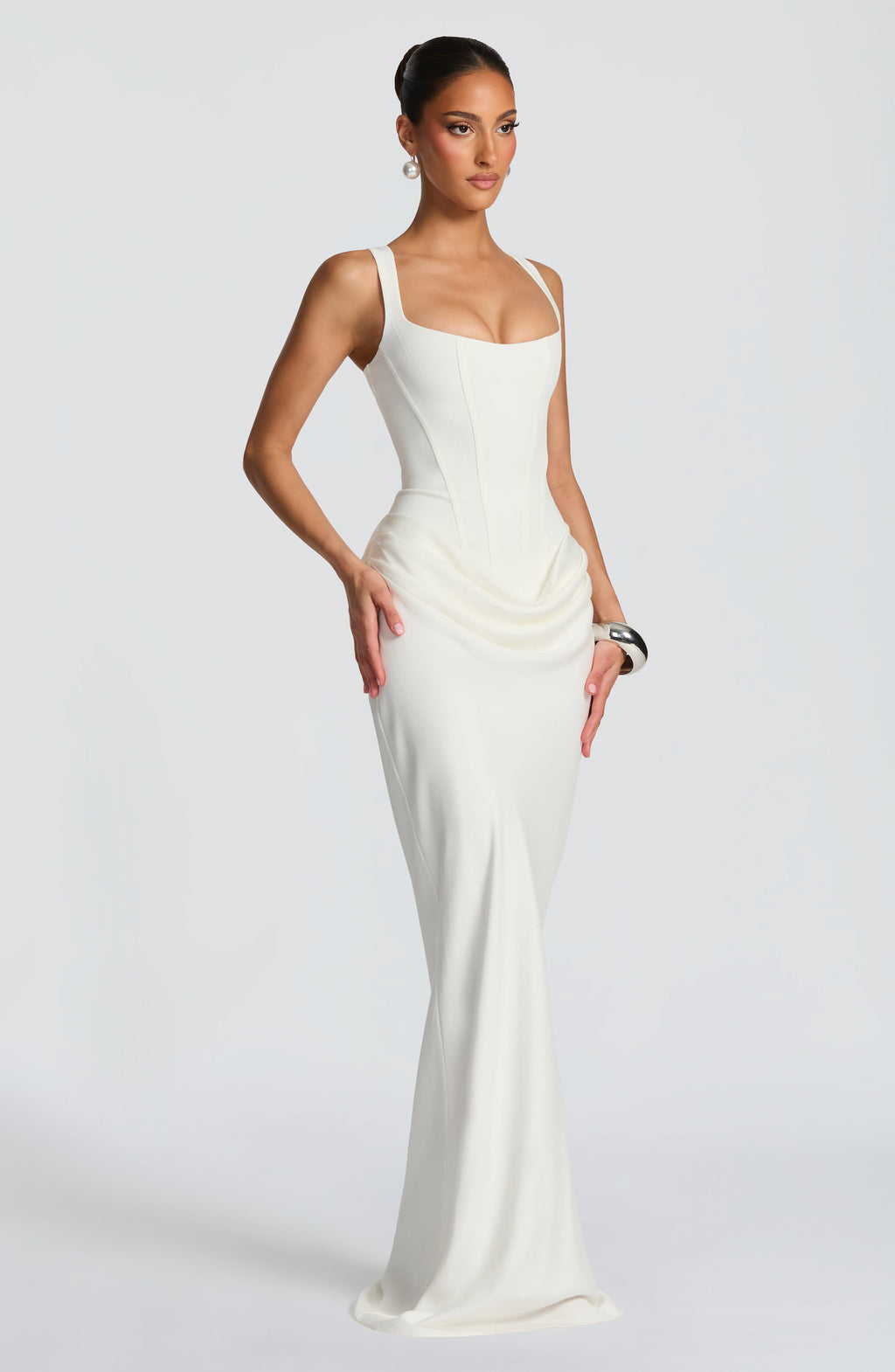 ÉLÉONORE | ABITO MAXI CON SCOLLO QUADRATO