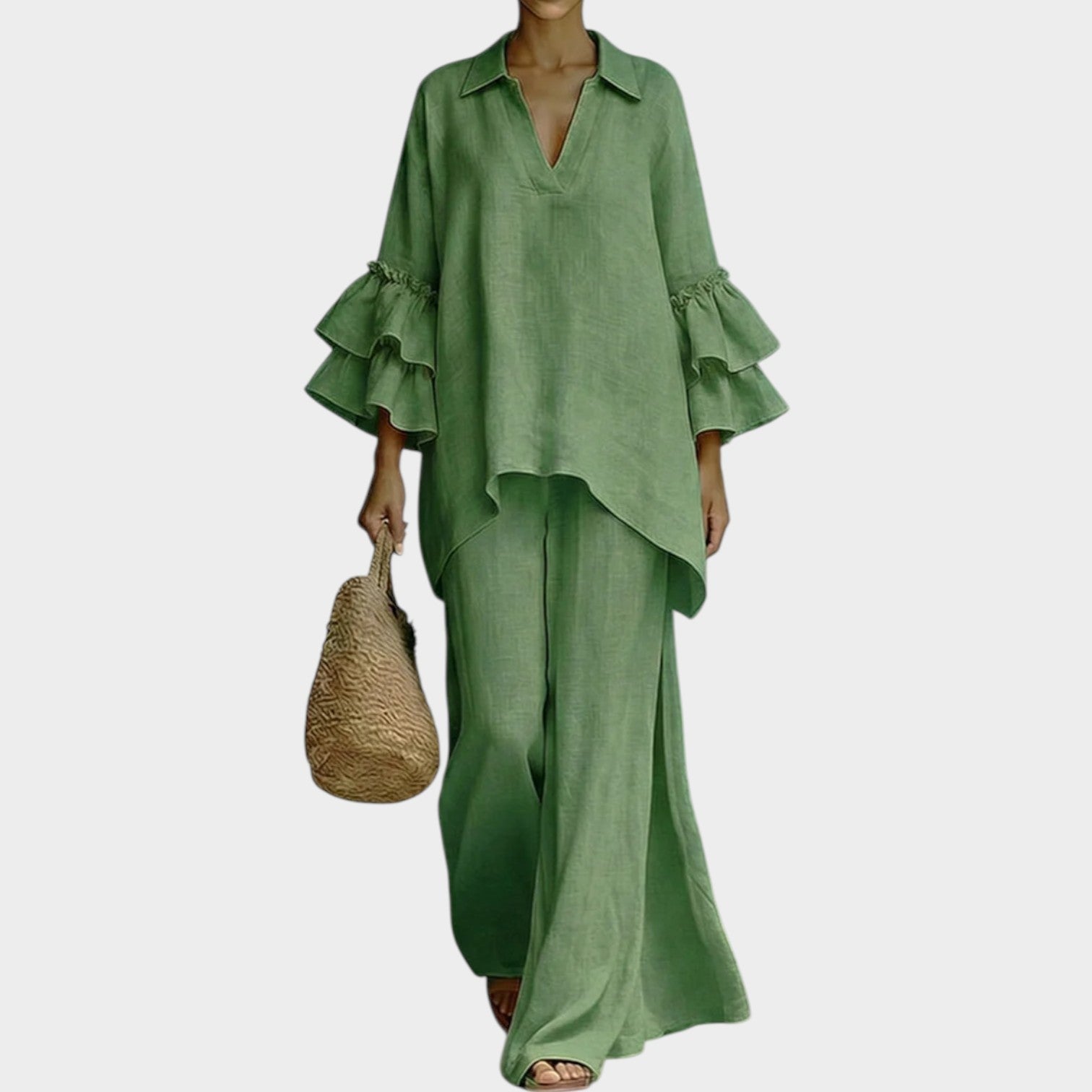 LEIRE | ELEGANTE COMPLETO COMPOSTO DA TOP E PANTALONI