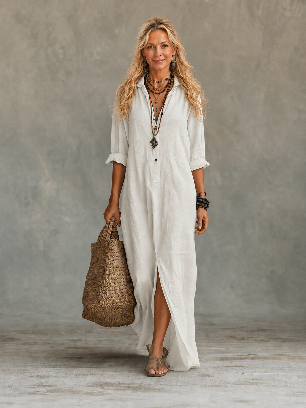 VIVIENNE | VESTITO LUNGO A BOTTONI