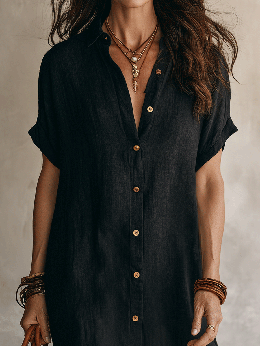 MODERN BOHO | EFFORTLESS LINEN MIDI DRESS