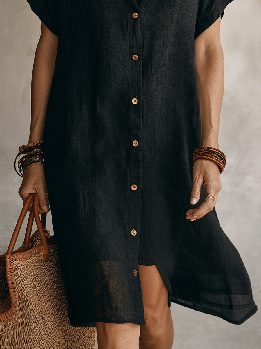 MODERN BOHO | EFFORTLESS LINEN MIDI DRESS