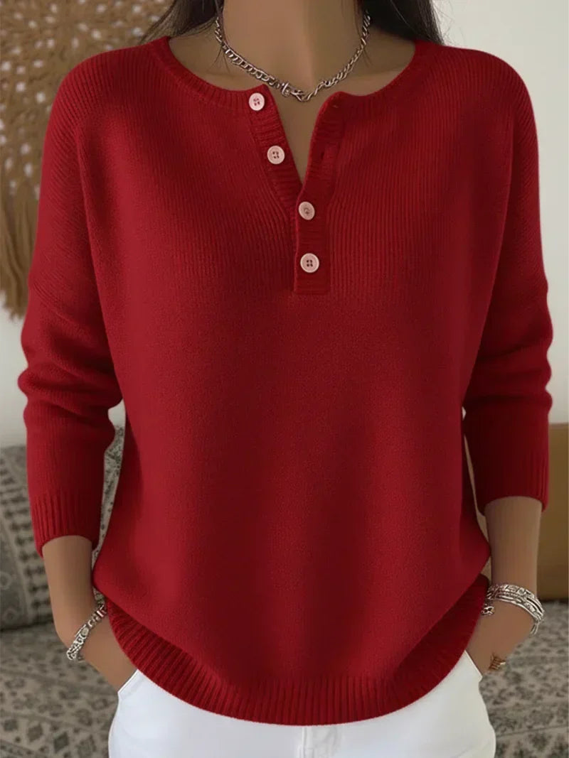 HELENA | MAGLIONE IN PUNTO CON BOTTONI HENLEY