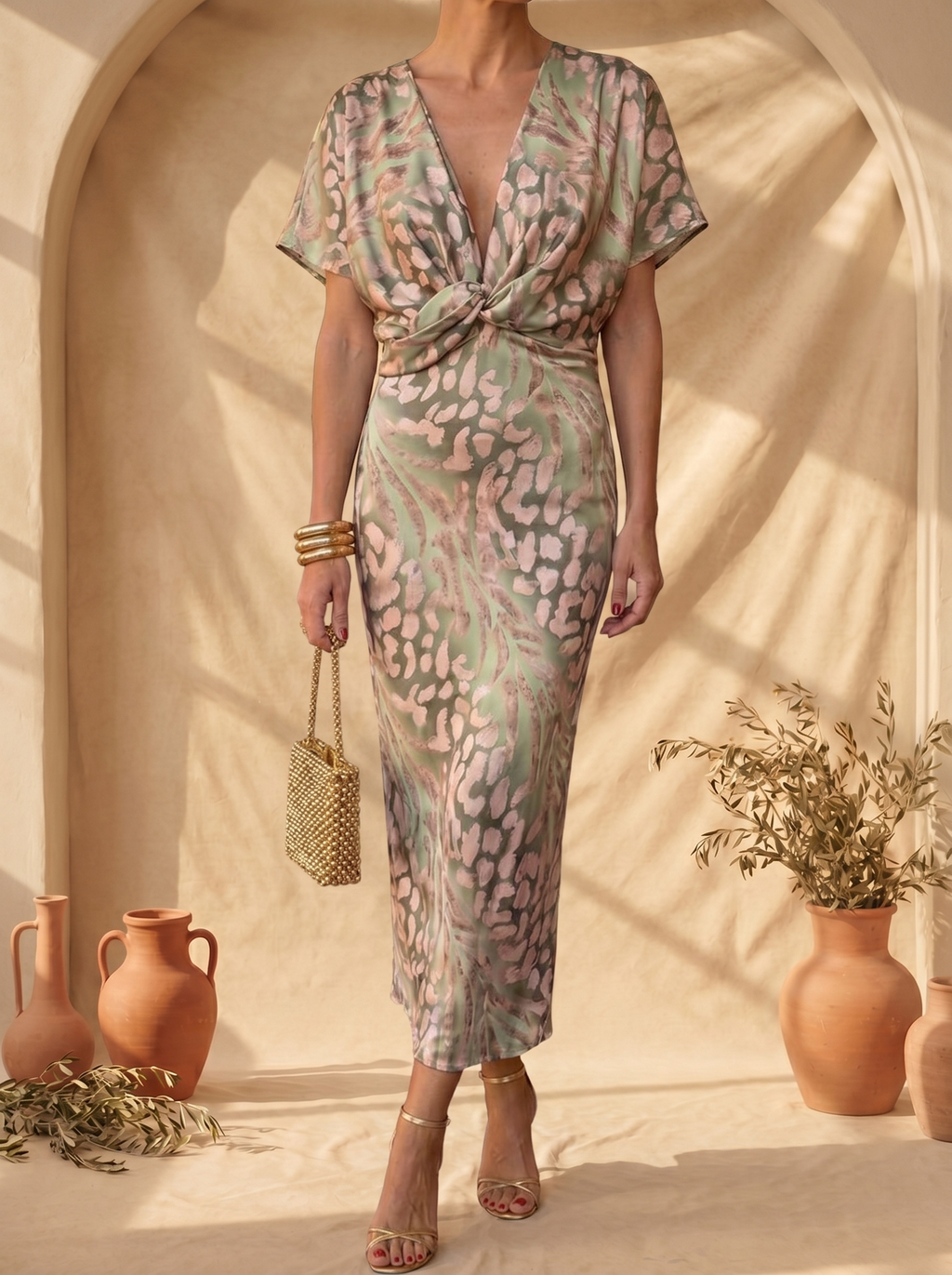 ANTONELLA | VESTITO ELEGANTE IN TESSUTO LEGGERO E FLUIDO