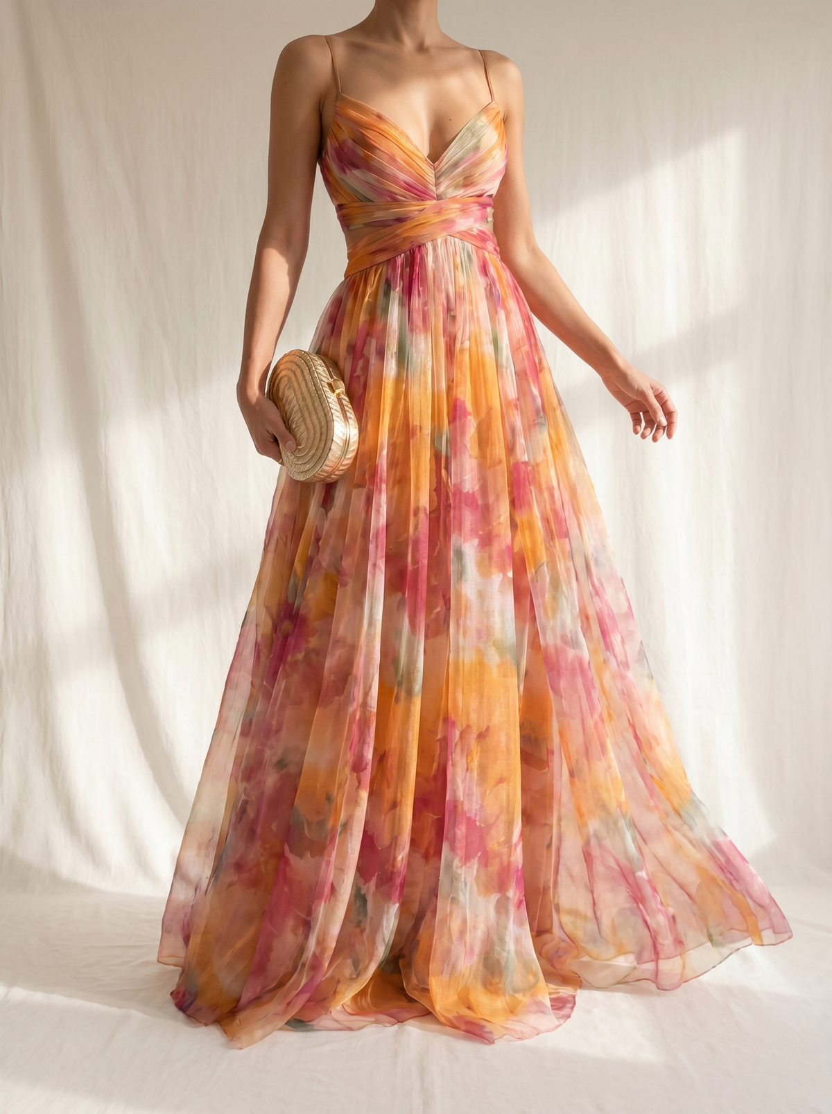 GISELLE | INCANTEVOLE MAXI-ABITO CON STAMPA FLOREALE