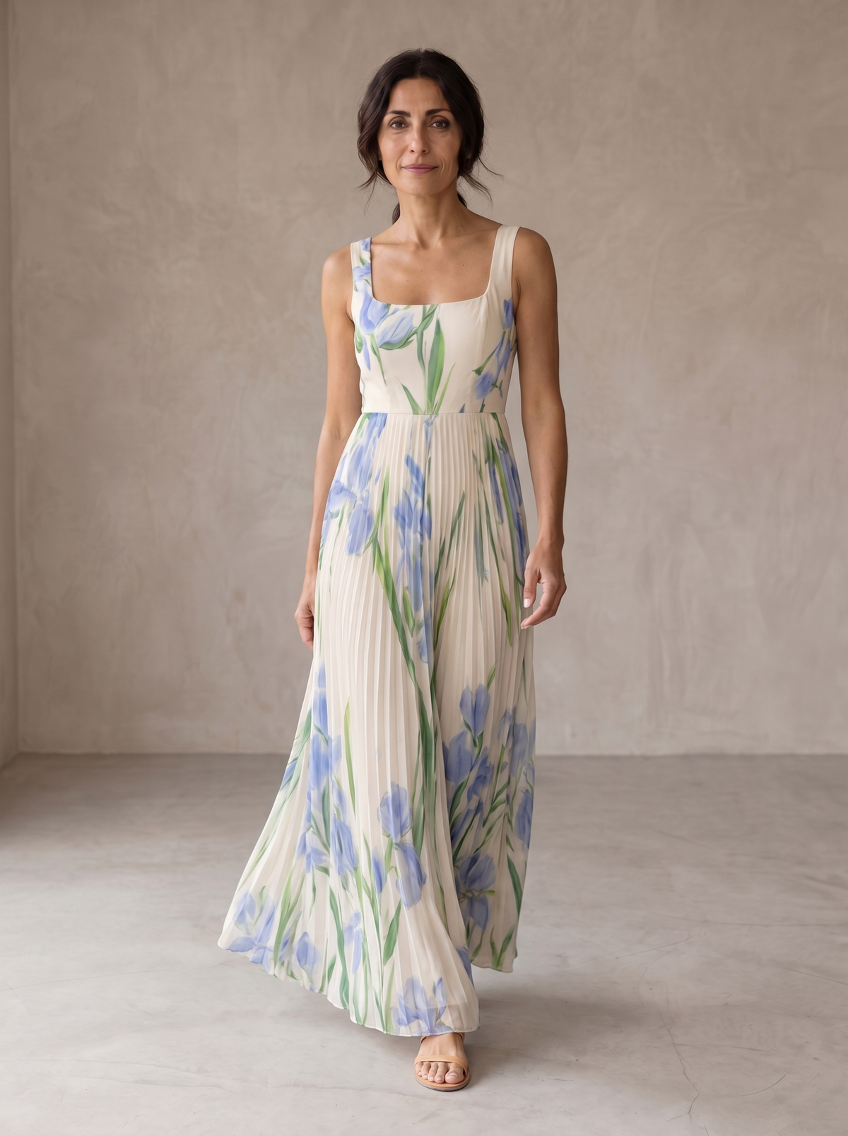 ORIAH | ABITO MAXI A-LINE FLOREALE