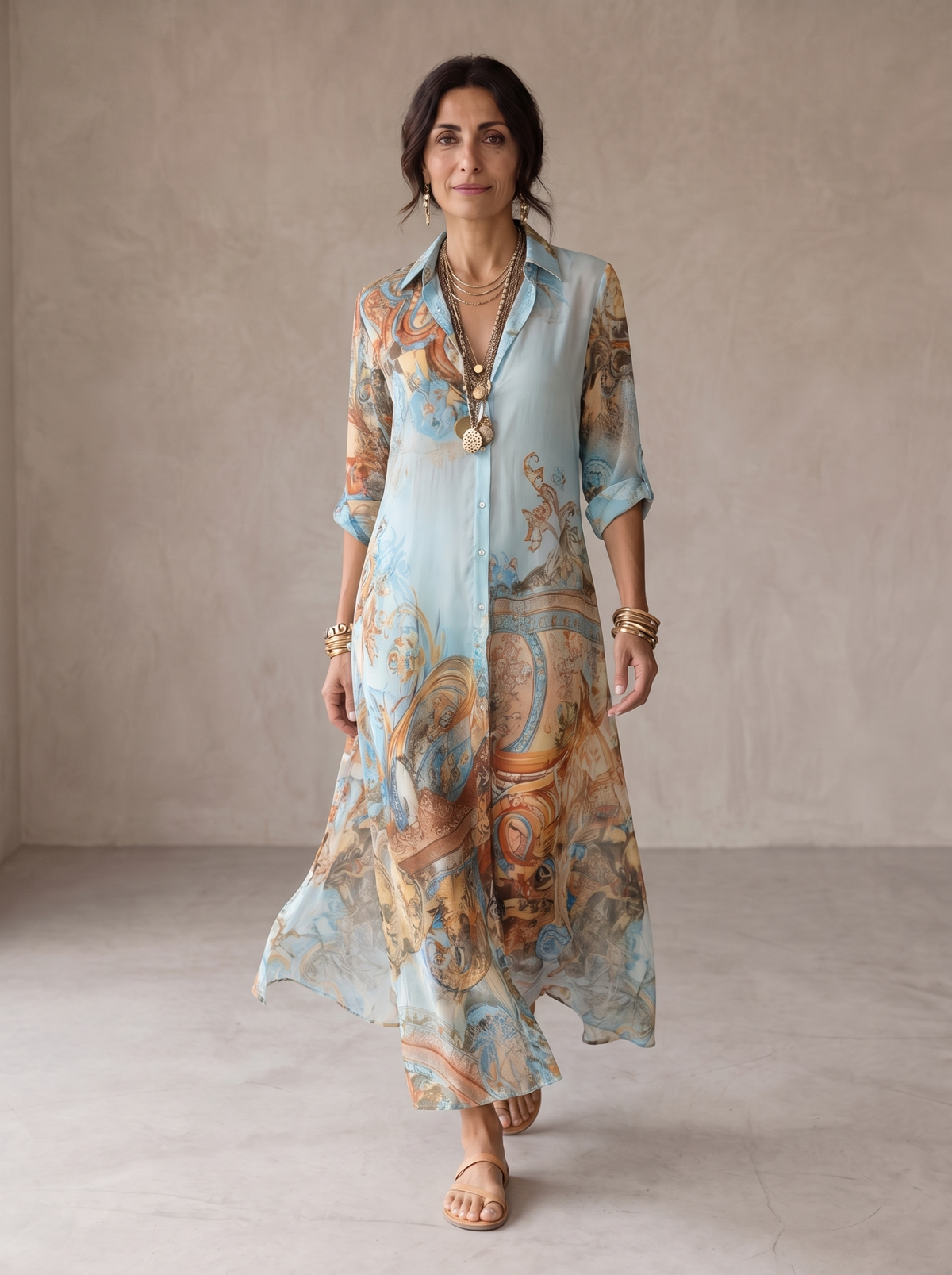 BAROQUE | ELEGANTE ABITO ESTIVO FLUENTE