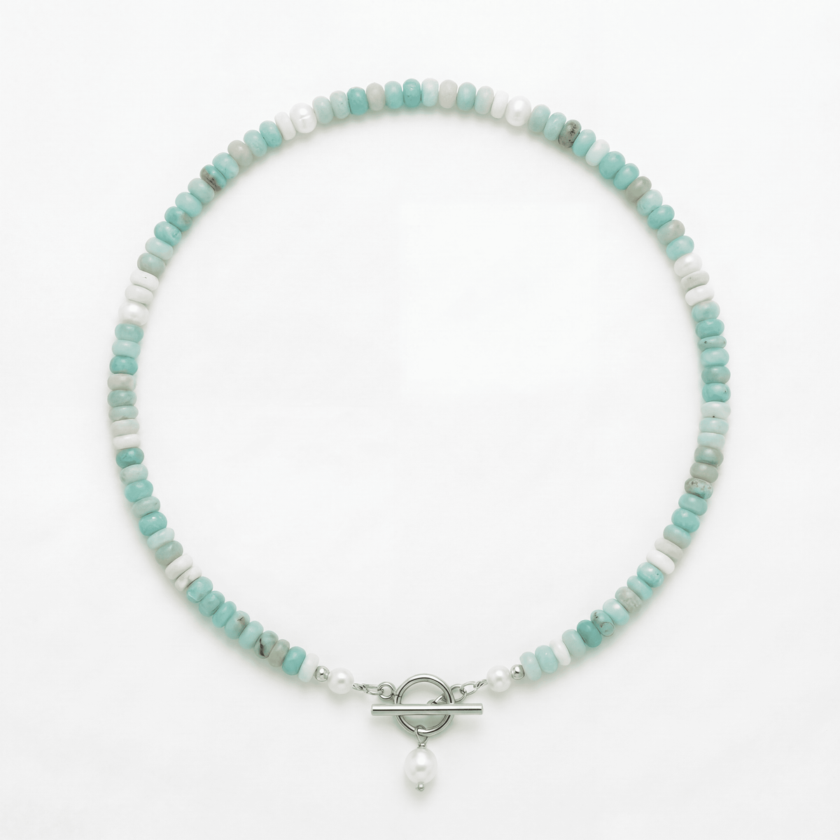 COLLANA DI PERLE E PERLINE TURCHESI