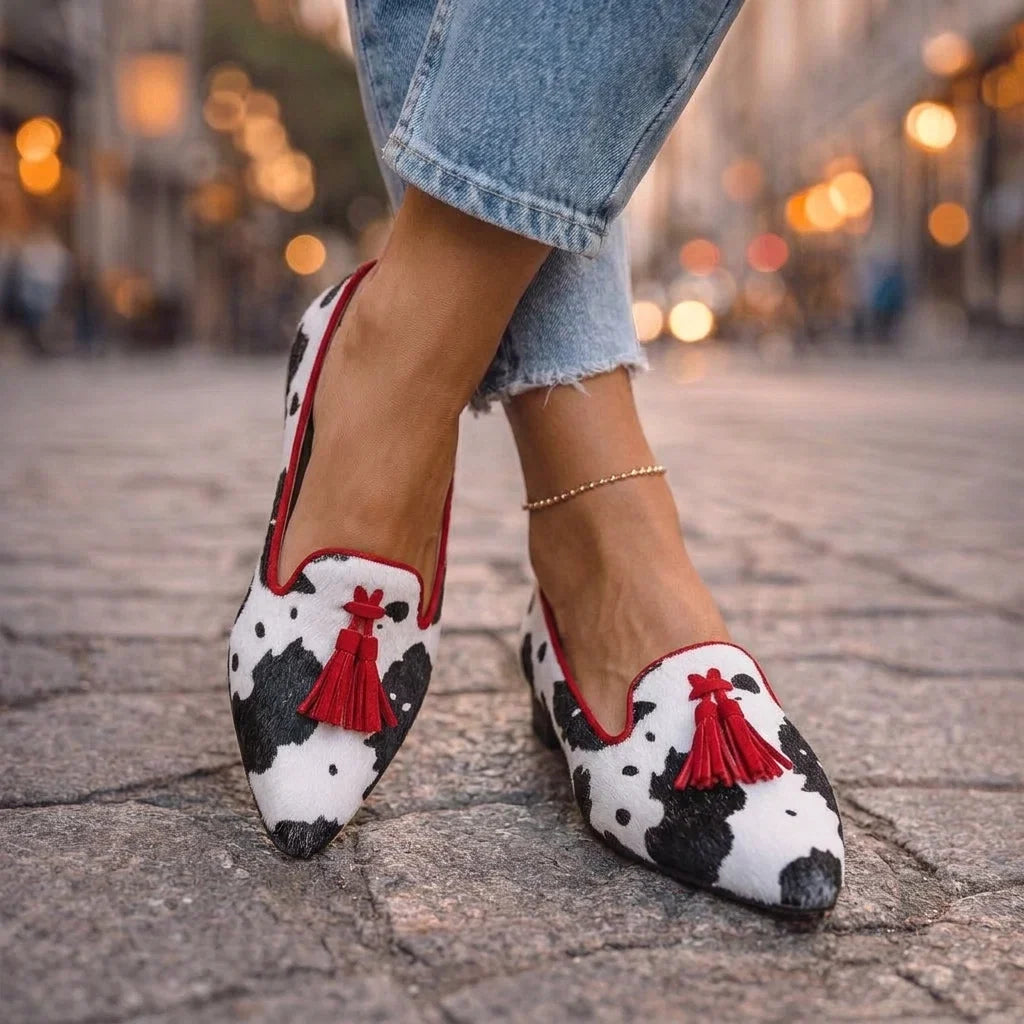 DALIA | MOCASSINI CON NAPPE E STAMPA ANIMALIER