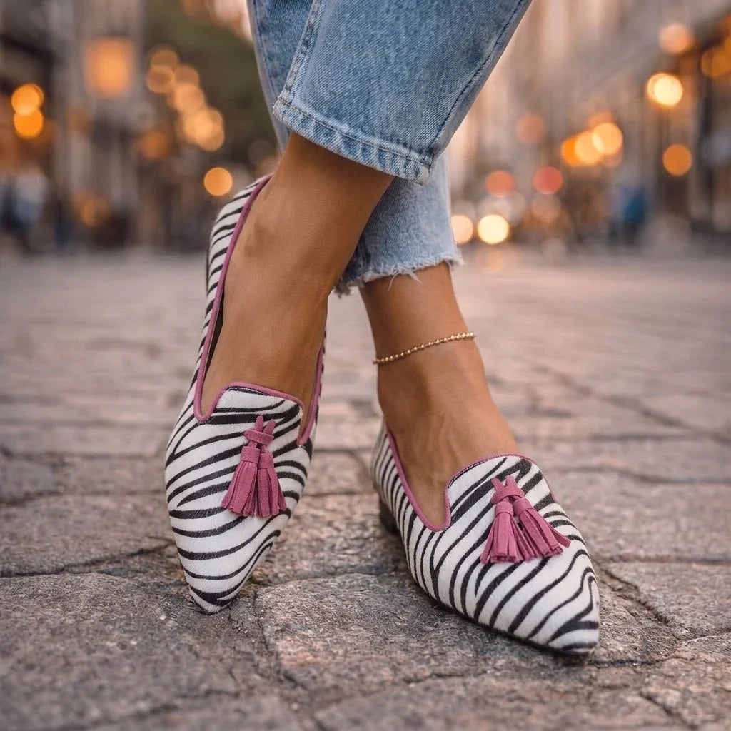 DALIA | MOCASSINI CON NAPPE E STAMPA ANIMALIER