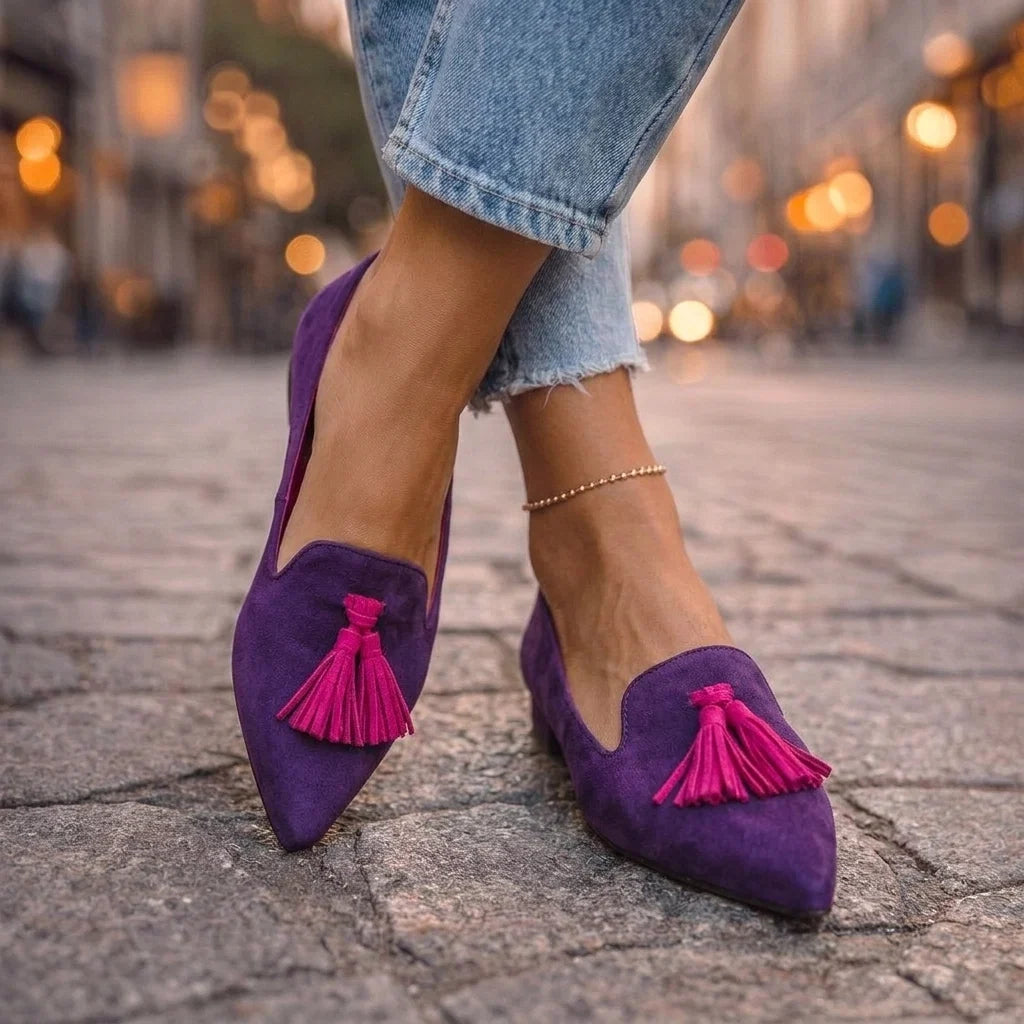 LIVIA | BALLERINE A PUNTA CON STAMPA LEOPARDATA