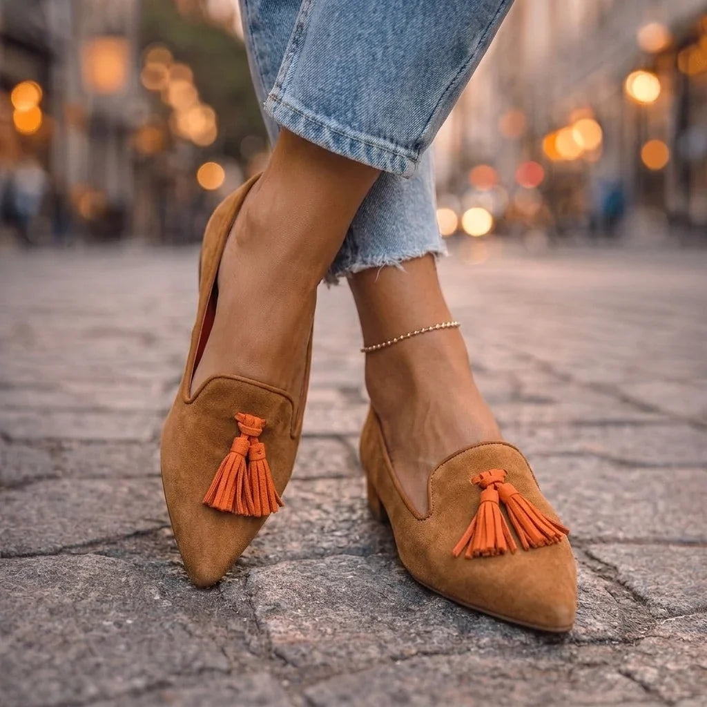LIVIA | BALLERINE A PUNTA CON STAMPA LEOPARDATA
