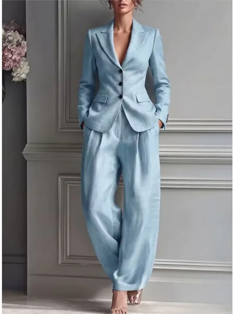 Victoria | completo elegante con blazer aderente e pantaloni larghi