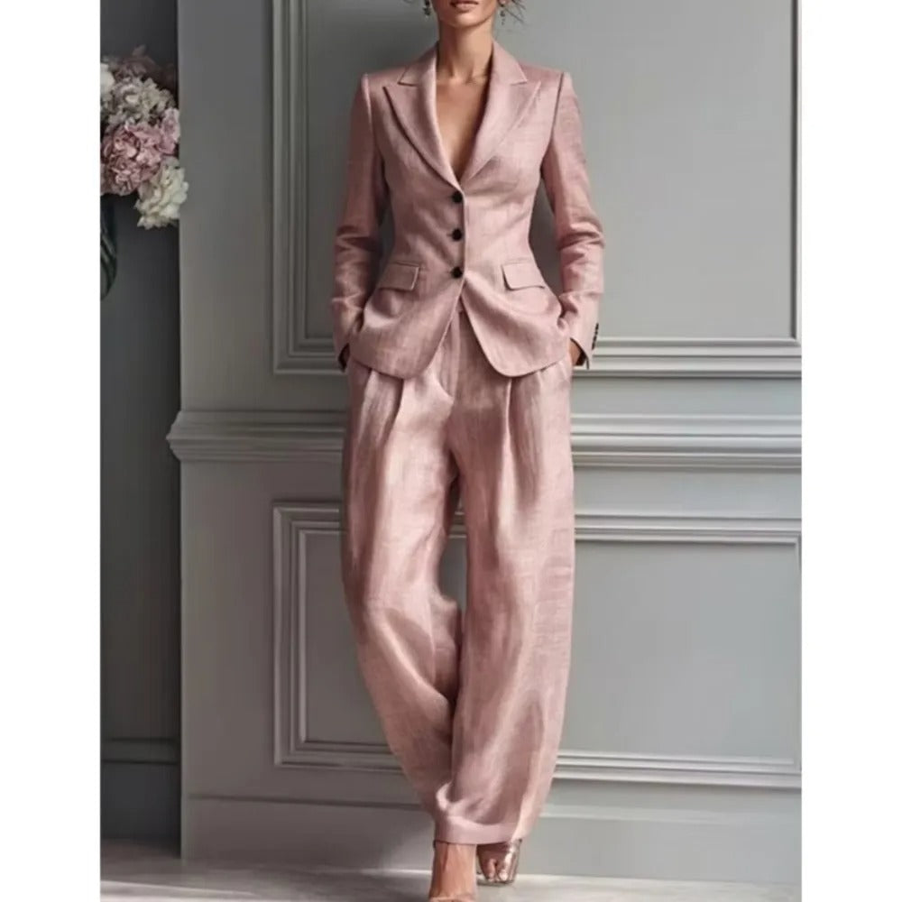 Victoria | completo elegante con blazer aderente e pantaloni larghi