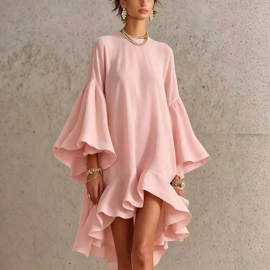 Amelia | Abito Elegante con Volanti e Orlo Asimmetrico