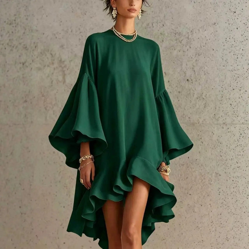 Amelia | Abito Elegante con Volanti e Orlo Asimmetrico