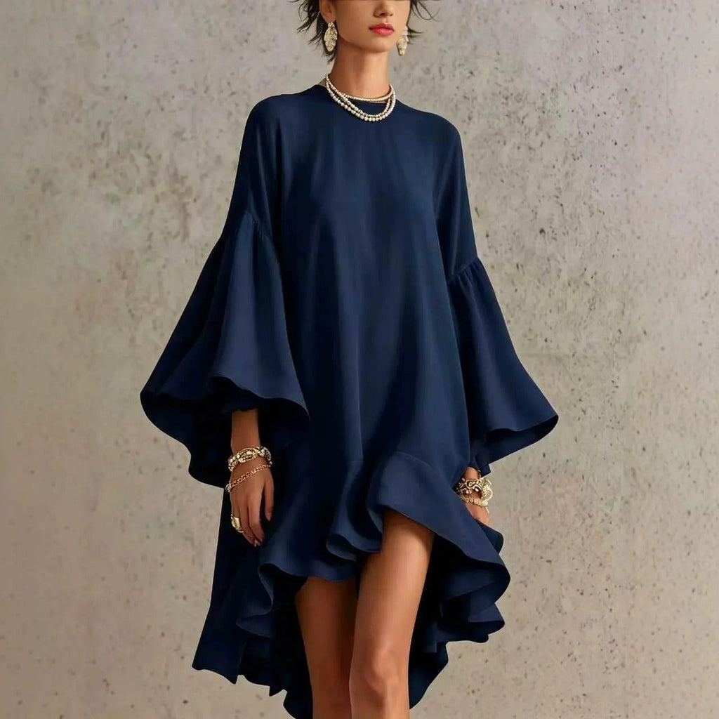 Amelia | Abito Elegante con Volanti e Orlo Asimmetrico