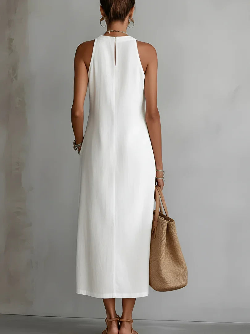 VALERIA | VESTITO MIDI ELEGANTE CON COLLO MAO