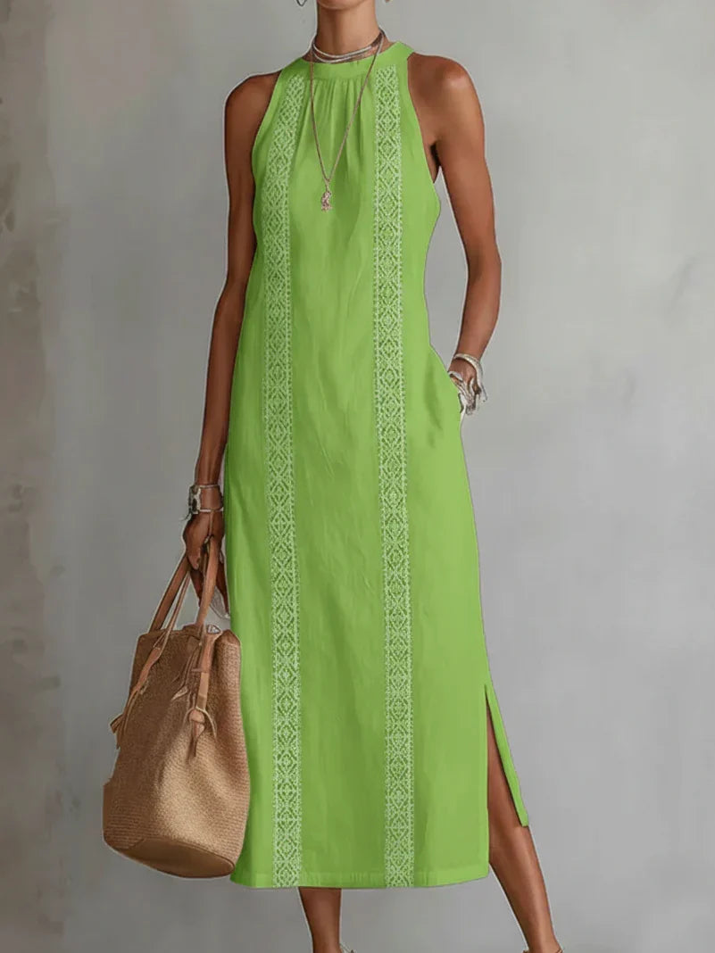 VALERIA | VESTITO MIDI ELEGANTE CON COLLO MAO